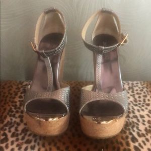 Silver Jimmy Choo Wedges 38.5